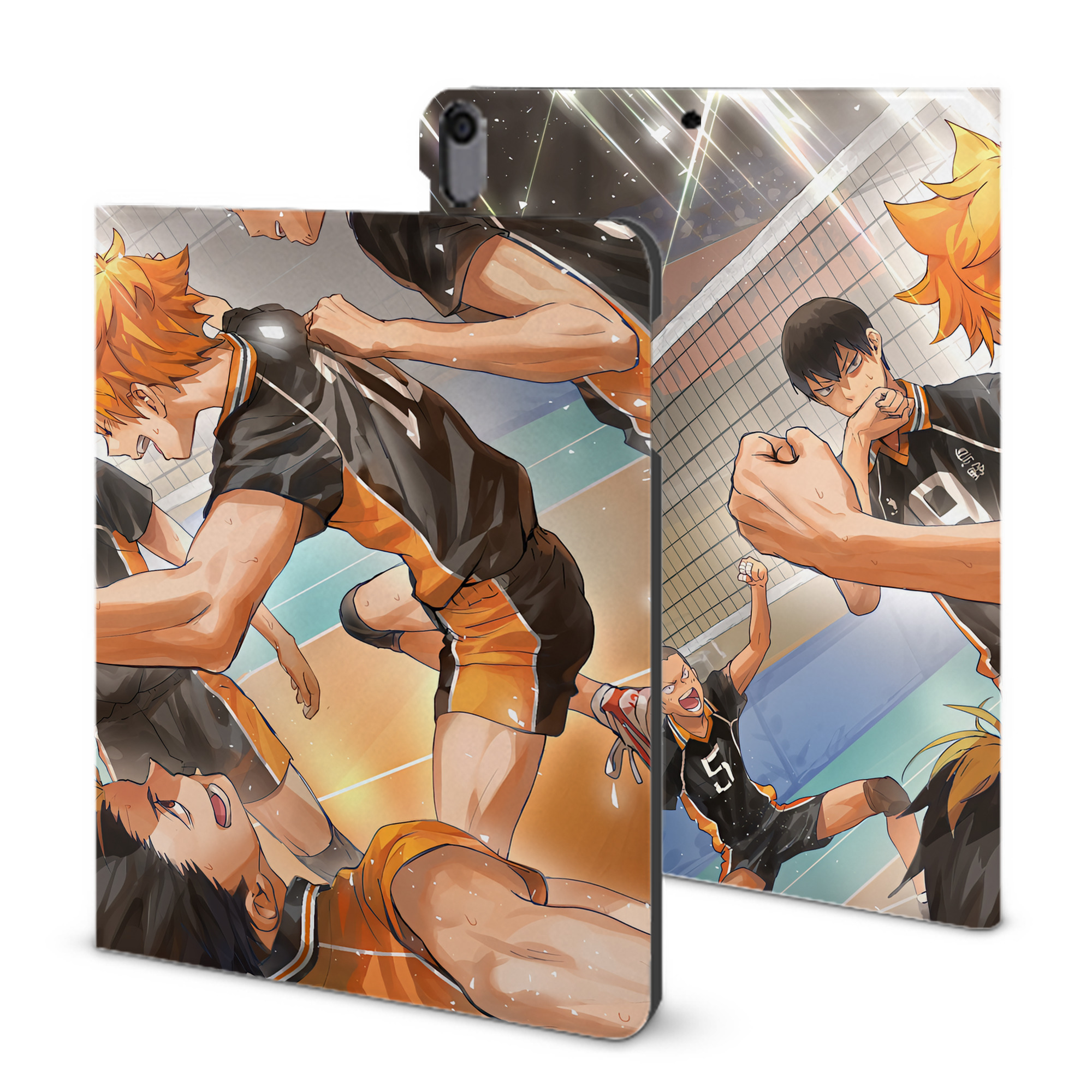 （画像用） ハイキュー!! Haikyu!! IPad ケース ブック型 PUレザー TPU 耐衝撃 軽量 薄型 ペン収納なし 全面保護 IPad 各モデル対応